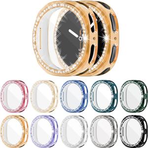 [10-Pack] Bling Watch Screen Protector for Samsung Galaxy Watch8 40mm, Glitter Protection Cases TPU Soft Cover with Sparkly Rhinestones for Galaxy Watch8 40MM (SM-L320)