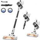 Cordless Vacuum Cleaner for Home - Lightweight, 30Kpa Stick Vacuum Clean with Rechargeable Battery, Max 45Mins Runtime, 8 in 1 Handheld Vacuum for Hardfloor & Carpets Pet Hair, White