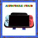 rhyeeing Switch 2 Case Accessories 2025, Protective Hard Shell Cute Portable Travel Carrying Cases with 10 Fun Game Holders, Mario Red Blue Black Bag Compatible with NS2 Nintendo OLED Lite