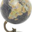 Deco 79 Modern Plastic Globe with Marble Base, 5" x 5" x 8", Black