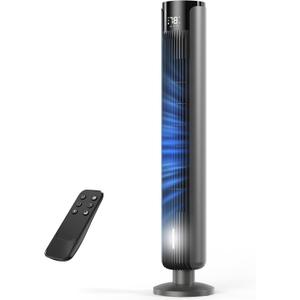 Silent 35dB Tower Fan with Remote and Touch Control, Temperature Display, LED Display, Night Light, 12-Hour Timer, 70 Oscillation, 3 Speed Settings for Home, Bedroom, Office, Indoor