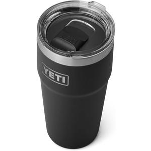 YETI Rambler 20 oz Stackable Tumbler, Stainless Steel, Vacuum Insulated with MagSlider Lid (Black)