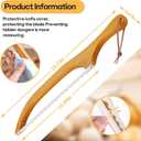 2 x 15.7" Sourdough Bread Knife, Bread Knife for Homemade Bread, Wooden Bread Bow Knifes, Premium Stainless Steel Serrated Bread Knifes, Bread Cutter for Bagels, Baguettes, Sourdough Knifees for Slicing (peach color)