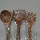 FJNATINH 3-Piece Teak Wooden Wok Spatula Set, Wooden Kitchen Utensil Set, 100% Natural Teak Wood Cooking Utensils