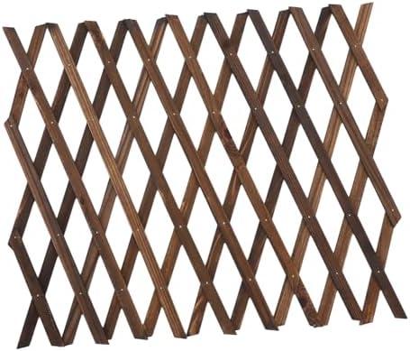 VANZACK Expandable Wooden Trellis Fence Panel Weather-Resistant Outdoor Lattice for Climbing Plants Cedar Frame for Gardens Patios and Balconies, Pack Of 2