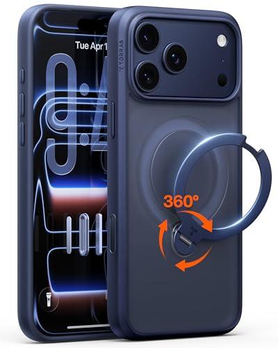 TORRAS Q3 Spin for iPhone 17 Pro Max Case with 360 Magnetic Stand, Camera Control, Fit for MagSafe, 4X Military-Grade Shockproof Case for iPhone 17 Pro Max Phone Case with Kickstand, Deep Blue