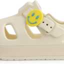 Toddler Wide Toe Box Sandals For Boys & Girls,Children's Closed Toe Water Sandal with Adjustable Strap (Beige), Size: 9-9.5 Toddler