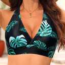 Tempt Me Women Halter Bikini Top Push Up Swimsuit Top Only (Black, L)