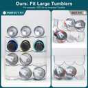 LARGER Compartment - Stackable Water Bottle Organizer Holder - for Stanley & Others' Large Tumbler - Clear Wine Rack, Cup Bottle Holder for Cabinet Home Countertop Fridge Pantry Shelf, 4 Tier Hold 12