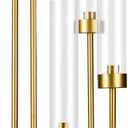 Tall 5 Arm Candle Holder for Wedding Table,39.4'' Tall Candelabra with Acrylic Lampshade for Birthday Party Home Decoration Halloween Christmas Day Fit LED Taper Candles (1pcs, Gold)