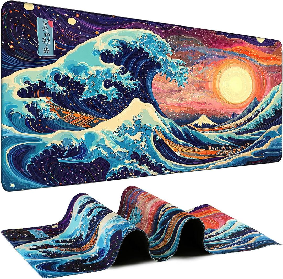 Mouse Pad Gaming - Desk Mat for Keyboard and Mouse - Large Mouse Pad for Desk, Mousepad (35.4" X 15.7") with Non-Slip Base, Desks Pad Mat Office and Home, 35.4L x 15.7W inches