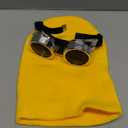 Vintage Steampunk Goggles Halloween Cosplay Punk Sunglasses Yellow Beani Cuffed Caps for Men Women Halloween Party