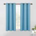 NICETOWN Blackout Draperies Curtains for Kids Room, Window Treatment Thermal Insulated Solid Grommet Blackout Drape Panels for Bedroom (Set of 2, 42 by 54 Inch, Teal Blue)