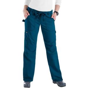 KOI Women's Lindsey Ultra Comfortable Cargo Style Scrub Pants Sizes, Caribbean, Small/ Tall