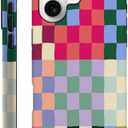 SEized Case Compatible with iPhone 17,Colorful Checkerboard Phone Case Dual-Layer Hard Shell Cover for Girl Women Boy Men