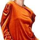 Long Sleeve Blouse for Women Dressy Casual Crew  Velvet Shirts Fall Blouses Women's Size M