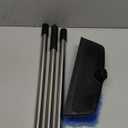 52" Car Wash Brush with Long Handle | Built-in Rubber Squeegee & Rubber Bumper | Lightweight extendable Handle | Soft Bristle Brush for Car, RV, Boat, Solar Panel, Deck Washing (Blue)