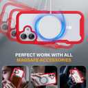 Magnetic for iPhone 17 Case with Built-in Sensitive Screen Protector, Full-Body Dual Front & Back Protective Phone Case [Compatible with MagSafe] Drop Proof 17 Cover 6.3 Inch, Red