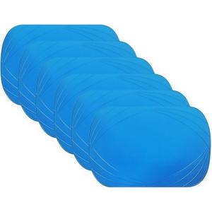 Deluxe Vinyl Placemat Set of 6 Decoration Colors Non-Slip Wipeable 12 by 18 inch (Blue)