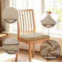 Dioxide Seat Covers for Dining Room Chairs, Stretch Chair Covers Removable Washable Dinning Room Kitchen Chair Seat Covers Slipcovers (Sand, 6 PCS)