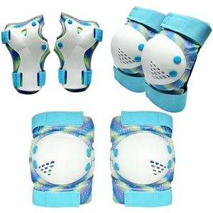 ENHERWE 8-14 Years Girls Kids Youth Protective Gear Set for Skateboard,Cycling Bike Rollerblading Scooter,Kids Knee Pads and Wrist Guards,Elbow Pads Set for Outdoor Sports,Blue