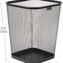 Mind Reader Mesh Trash Can, Waste Paper Basket, Square, Office, Metal Mesh, 9.75"L x 9.75"W x 12.25"H, Set of 2, Black