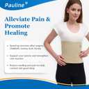 Abdominal Binder Post Surgery - Premium Belly Band for Stomach Support & Compression - Promote Recovery for Postpartum, Hysterectomy, Tummy Tuck, Hernia - Durable Belly Wrap Waist Band (Size M 30" - 45", 9" High, Beige)