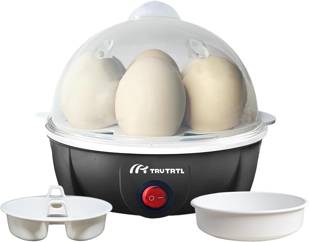 Electric Egg Cooker | Boils up to 7 eggs | Poacher | Omelet maker | Vegetable steamer, dumpling & More | Royal Black