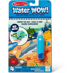 Melissa & Doug On The Go Water Wow! Mess Free Coloring Book, Reusable Water-Reveal Activity Pad, Under The Sea, Travel Toys, Party Favors, for Toddlers & Kids Ages 3+ - FSC Certified, 1 Count