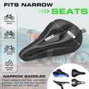 Zacro Bike Seat Cushion - Gel Padded Bike Seat Cover for Men Women Comfort, Extra Soft Exercise Bicycle Seat Compatible with Peloton, Outdoor & Indoor Bike Saddles