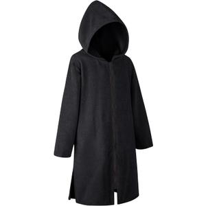 Weecreeture Hooded Towel Poncho with Zipper and Pocket, Surf Poncho for Men and Women, Beach Bath Changing Robe Cover Up Black XL