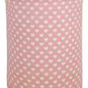 Pink Laundry Basket Kids Hamper Storage Bins Girls Nursery Hamper Waterproof Organizer Toy Box Large Canvas Collapsible Chest for for Bedroom, Clothes Organizer Basket, Toys Bin, Room Decor