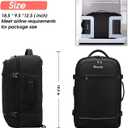 Asenlin 40L Travel Backpack for Women Men,Flight Approved Carry On Backpack with 17 Inch Laptop Compartment,Water Resistant Computer Backpack for College Weekender Overnight Daypack,Black