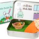 Little Pocket Bunny, Easter Basket Stuffer, Easter Gifts for Kids, DIY Pet Bunny Adoption, Easter Baskets,Cute Rabbit in Tin Box, Travel Buddy