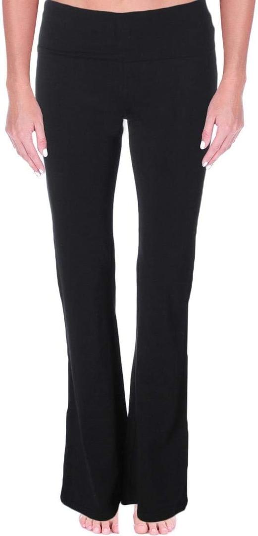 MOPAS Women's Soft Comfy Cotton Spandex Yoga Sweat Lounge Gym Sports Athletic Pants (Black), Size S