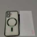 Misea Magnetic for iPhone 16 Case Compatible with MagSafe [Never Yellowing] [Military Grade Drop Protection] Full Camera Lens Protector Plating Soft Clear Phone Case for Women 6.1 inch, Green