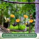 Hushee 2 Pcs Oriole Feeder for Outdoors Grape Jelly and Oranges Fruit Metal Bird Feeder Outdoor Garden Hanging Drinking Container Hummingbird Jelly for Outdoor Hanging Garden Patio(Apple Shaped)