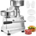 VEVOR Commercial Burger Patty Maker, 130mm/5inch Hamburger Beef Patty Maker, Heavy Duty Food-Grade Stainless Steel Bowl Burger Press Machine, Kitchen Meat Forming Processor with 1000 Pcs Patty Papers