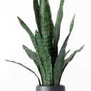 Ollain Artificial Snake Plant with Potted 23.6" Fake Plastic Sansevieria Faux Plants in Pot for Outdoor Window Box Verandah Planter Indoor Outside Home Garde Office Room Gardening Decoration (Green)