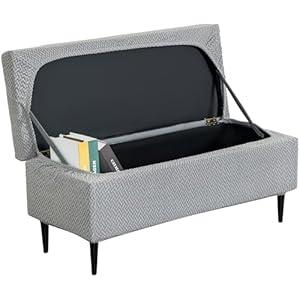 GOSTADY Ottoman Covers, Stretch Folding Storage Stool Slipcover Furniture Protector, Rectangle Bench Footstool Cover with Elastic Bottom, Soft Jacquard Fabric Removable Washable, Medium