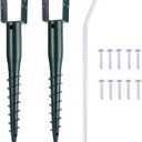No Dig Ground Screw Anchor Spike 27 inch U Shaped Post Stake for Mailbox and Fence, Includes Lag Bolts & Rebar, Fits Standard 4x4 (3.5" X 3.5" Inch) Post.