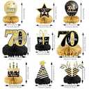 9 Pieces 70th Birthday Decoration 70 th Birthday Centerpieces for Tables Decorations Cheers to 70 Years Honeycomb Table Topper for Men and Women Seventy Years Party Decor Supplies