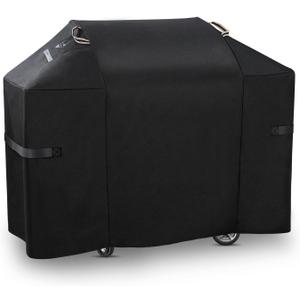 KINGLY Heavy Duty 58 Inch Grill Cover for Weber Genesis 300 & Genesis II 300 Series,600D Waterproof Fade Resistant BBQ Gas Grill Cover for Outdoor Grill with Straps,Compared to Weber 7130