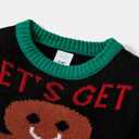 IFFEI Unisex Ugly Christmas Sweater Kids Cute Knit Pullover Top Cozy Jumper for Holiday Party 2-11 Years (4-5T, Black)