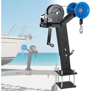 Adjustable Boat Trailer Winch Stand with Roller, 1200LB Boat Winch Compatible with 2.7"-4" W x 5" H Trailer Tongues, Steel Winch Holder for Jet Ski, Sailboat, Speedboat, Fishing Boat