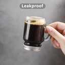 Bincoo 4oz Espresso Shot Glass Espresso Cups With Leak-Proof Lid and Handle, Portable Travel Coffee Shot Glasses for Beans, Syrup, Cocoa Powder, Wine, Bar, Party, 4 Pack