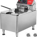 CROSSON ETL Listed 15Lbs Electric Deep Fryer with No-Assembling-Needed Solid Basket,Lid and Height Adjustable Legs for Restaurant Use,120V/1800W Commercial 8L Countertop Deep Fryer