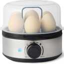 Amazon Basics Electric Egg Cooker for Hard-Boiled Eggs with Auto Shutoff, Dishwasher-Safe Parts, 7-Egg Capacity, BPA Free, Black