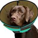 Queenmore Dog Cone, Soft Dog Cones for Large Dogs, Dogs Cone Collar After Surgery for Neutering, Breathable Pet Cone, Adjustable E-Collar Alternative to Stop Licking, Green XL