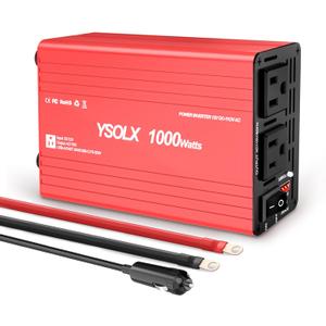 YSOLX 1000W Power Inverter 12V to 110V - DC to AC Converter with USB-C 65W/USB-A 24W, Dual AC Outlet, 1000 Watt Inverter Suitable for 12v Truck/Rv/Camping/Home